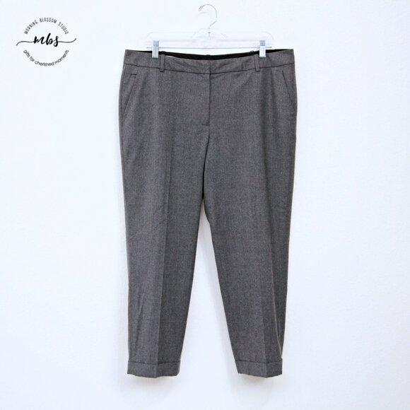 Bundle of 2 Talbots Established 1947 Wool Blend Straight Pants Gray Tan Women 14 - Picture 2 of 16